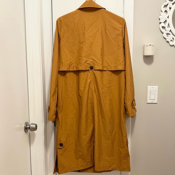 STELEN Gold Mustard Yellow Lightweight Trench Coat Womens S Unlined Jacket - Picture 2 of 7